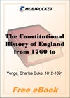 The Constitutional History of England from 1760 to 1860 for MobiPocket Reader