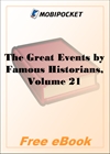 The Great Events by Famous Historians, Volume 21 for MobiPocket Reader