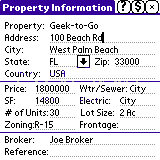 The Real Estate Geek for Palm OS