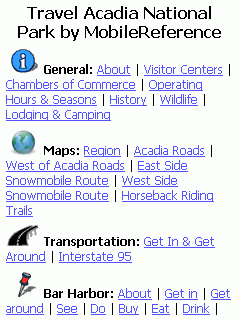 Travel Acadia National Park (Symbian)