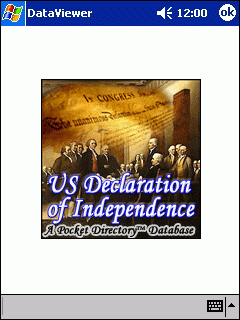 US Declaration of Independence Pocket Directory Database (Pocket PC)
