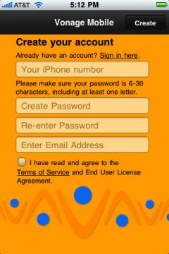Vonage Mobile for iPhone