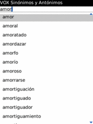 Vox Spanish Language Thesaurus (BlackBerry)