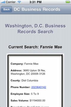 Washington, D.C. Business Records Search