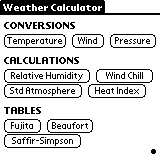 Weather Calculator for Palm OS