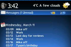 Weather + Calendar & Messages Theme for BlackBerry 9000 Bold