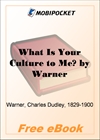 What Is Your Culture to Me? for MobiPocket Reader