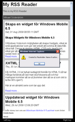 Windows Mobile Widget Emulator Preview