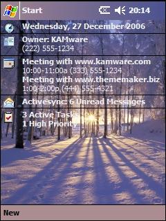 Winter Sunset AMF Theme for Pocket PC