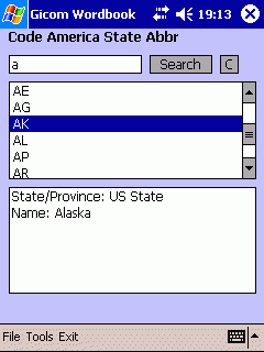 GWordBook Abbreviation Codes for North American State/Provinces