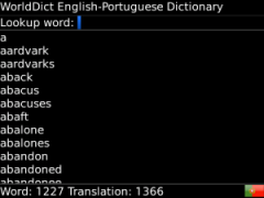 WorldDict Portuguese for BlackBerry