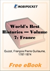 World's Best Histories - Volume 7: France for MobiPocket Reader