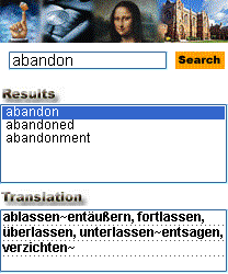 Dictionary English - German (For UIQ)