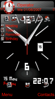 animated red black clock