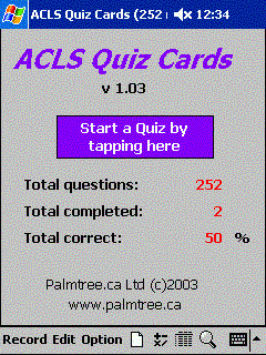ACLS Quiz Cards for Pocket PC