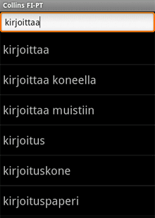Audio Collins Mini Gem Finnish-Portuguese & Portuguese-Finnish Dictionary (Android)