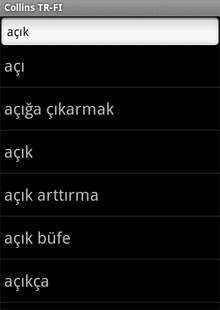 Audio Collins Mini Gem Finnish-Turkish & Turkish-Finnish Dictionary (Android)