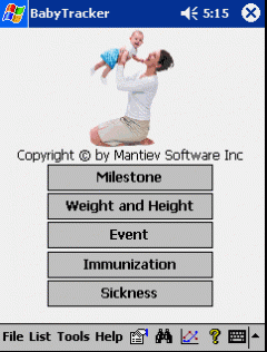 BabyTracker for Pocket PC