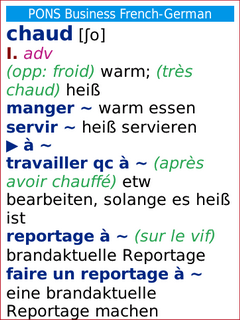PONS Business French Dictionary for BlackBerry Storm