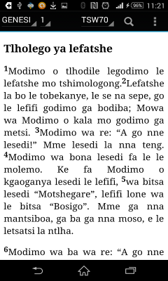 Bible in Tswana - BEIBELE