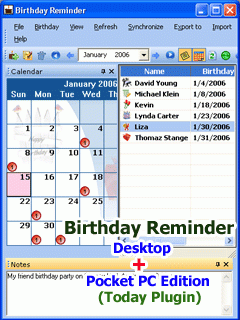 Birthday Reminder + Desktop Companion (WM 5.0)