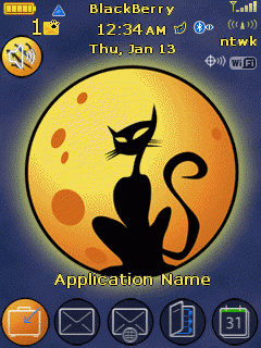 Blackberry Flip ZEN Theme: Black Cat