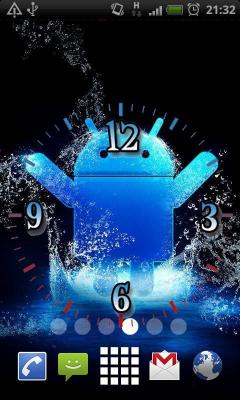 Blue Android Bot Clock Live Wallpaper