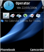 Curve - Neon Blue Light Nokia E90 Theme Free Flash Lite Screensaver