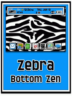 Zebra in Blue Bottom Zen 8300/Curve Theme