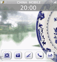 Tradtional Chinese Blue and White Porcelain Theme Pack for BlackBerry 83 and 88 series
