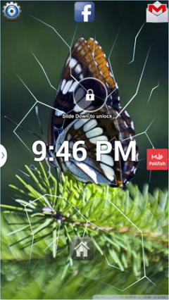 Butterfly Cracked Lock Screen