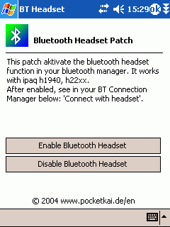 Kai's Bluetooth Headset Patch  2004 [only h194x, h221x !!!]