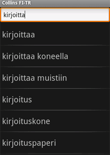 Collins Mini Gem Finnish-Turkish & Turkish-Finnish Dictionary (Android)