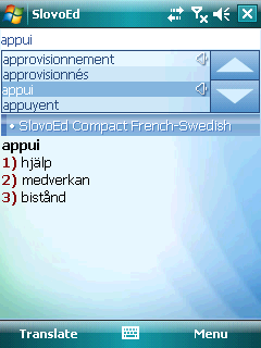 SlovoEd Compact French-Swedish & Swedish-French dictionary for Windows Mobile