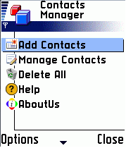 Contacts Manager for Symbian