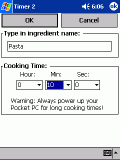 Cooking Alarm Clock for Six Ingredients