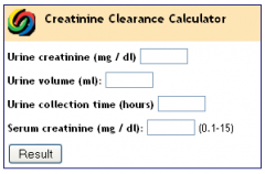 Creatinine Clearance Calculator