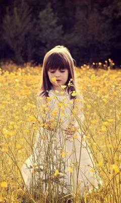 Cute Child In A Flower Field Live Wallpaper