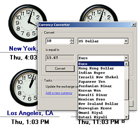 Currency Converter and World Time Clocks