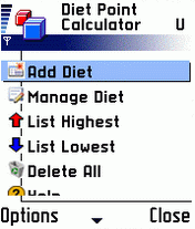 Diet Point Calculator for Symbian