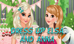 Dress up Elsa and Anna on birthday