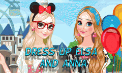 Dress up Elsa and Anna the entertainment park