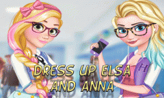 Dress up Elsa and Anna to college