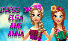 Dress up Elsa and Anna to summer