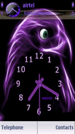 Eagle Purple Clock