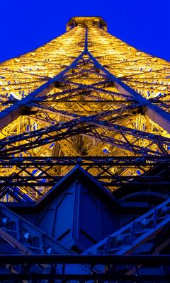 Eiffel Tower Blue and Yellow Live Wallpaper
