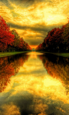 Elegant Autumn Lake Wallpaper