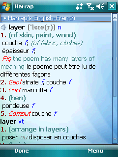 Talking Harrap's English-French & French-English dictionary for Windows Mobile