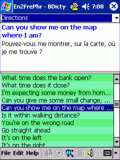 Talking English-French Dictionary Phrase Book for Pocket PC