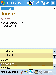 English-German Dictionary for Pocket PC
